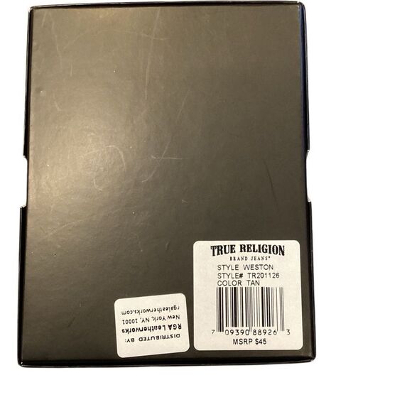 NWT True Religion Tan Wallet Weston Genuine Leather RFID - Picture 3 of 6